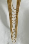 Altın Rengi Çok Katlı Gösterişli Örgü Zincir Kolye (40cm-95cm)