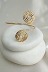 Altın Rengi Dokulu Spiral Detay Ayarlanabilir Kol Aksesuarı (Çapı:9cm)