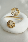 Altın Rengi Dokulu Spiral Detay Ayarlanabilir Kol Aksesuarı (Çapı:9cm)