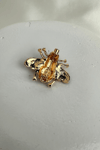 Altın Rengi Kristal Beyaz Taşlı Mineli Arı Broş (3cm)
