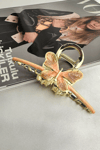 Altın Rengi Mineli Metal Kelebek Kıskaç Toka (10cm)