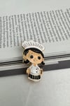 Altın Rengi Mineli Sevimli Kadın Aşçı Broş (4cm)