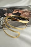 Altın Rengi Oval Kıvrımlı Özgün Tasarım Ayarlanabilir Kol Aksesuarı (Çapı:9cm)
