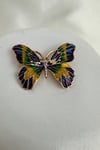 Altın Rengi Renkli Mineli Kelebek Broş (5cm)
