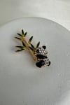Altın Sarısı Bambu Dalı Broş Sevimli Panda Broş (5cm)