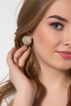Altın Sarısı Dokulu Yuvarlak Küpe (2,5cm)