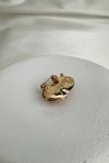 Altın Sarısı Kaşık Detay Mineli Kahve Fincanı Broş (3cm)
