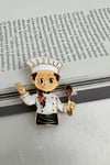 Altın Sarısı Mineli Kaşık Detay Kadın Aşçı Broş (4cm)