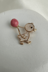 Altın Sarısı Pembe Balonlu Beyaz Civciv (3cm)