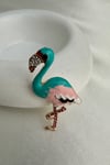 Altın Sarısı Renkli Mineli Taşlı Flamingo Broş (5cm)
