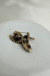 Altın Sarısı Renkli Taş Süslemeli Kuş Broş (3cm)