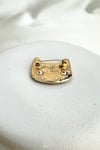 Altın Sarısı Taş Detay Kedi Broş (3cm)