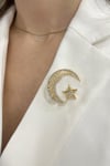 Ay Yıldız Broş (4 CM)