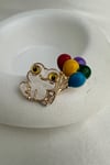 Beyaz Renkli Balon Tutan Kurbağa Broş (4cm)