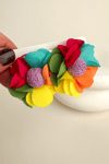 Bohem Tarzı Renkli Kumaş  Çiçek Küpe (4cm)