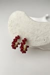 Bordo Boncuk Sarmal Halka Küpe (2cm)