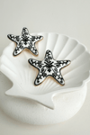 Çiçek Desenli Deniz Yıldızı Küpe (5cm)