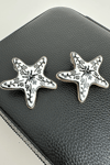 Çiçek Desenli Deniz Yıldızı Küpe (5cm)
