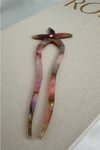 Çiçek Figürlü Taş Detaylı Topuz Tokası (15cm)