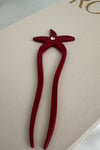 Çiçek Figürlü Taş Detaylı Topuz Tokası (15cm)