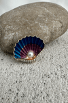 Deniz Kabuğu Tasarımlı İnci Ve Taş Detaylı Broş (3cm)