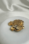 Deniz Kabuklu İnci Detaylı Işıltılı Broş (5cm)