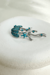 Deniz Temalı Taş İşlemeli Denizanası Broş (5cm)