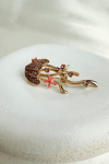Deniz Temalı Taş İşlemeli Denizanası Broş (5cm)