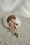 Deniz Temalı Taş İşlemeli Denizanası Broş (5cm)
