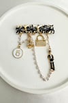 Gold Paris Temalı Charmlı Çengelli İğne Broş (6cm)
