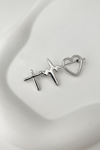 Gümüş Rengi Kalp Atışı Broş (Ölçü:6cm)