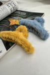 İkili Peluş Mandal Saç Tokası (12 cm)
