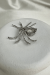 Işıltılı Taşlı Tasarım Örümcek Broş (3*6cm) 