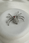 Işıltılı Taşlı Tasarım Örümcek Broş (3*6cm) 