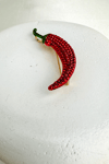 Kabartma Yüzey Tasarım Biber Broş (5cm)