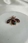Kalp Detay Renkli Taşlı Sevimli Arı Broş (2*4cm)