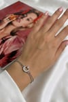 Kristal Taş İşlemeli Minimal Ay Yıldız Bileklik (17+5cm)