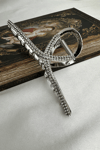 Kristal Taşlı Suyolu Sallantılı Mandal Toka 12 cm