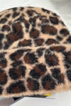Leopar Desen Katlamalı Yumuşak Doku Bere (Polyamide)