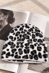 Leopar Desen Katlamalı Yumuşak Doku Bere (Polyamide)