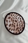 Leopar Desen Katlanabilir Çantalı Yuvarlak Yelpaze (21*21)