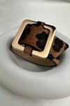 Leopar Desenli Büyük Toka Detaylı Bileklik (25cm)