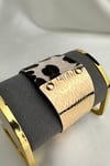 Leopar Desenli Gold Detaylı Geniş Tasarım Bileklik (21cm)
