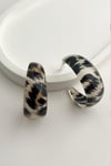 Leopar Desenli Hafif Halka Küpe (3cm)