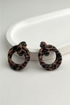 Leopar Desenli İç İçe Geçme Halka Küpe (2cm)