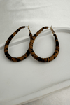 Leopar Desenli Oval Şık Küpe (6cm)