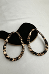Leopar Desenli Oval Şık Küpe (6cm)