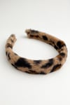 Leopar Desenli Peluş Taç (En:3cm)