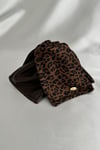 Leopar ve Deri Detay Üçgen Şekil Tasarım Kıskaç Toka (14cm)