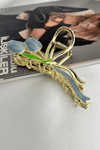 Metal Mavi Lale Mandal Toka (Ölçü:10cm)